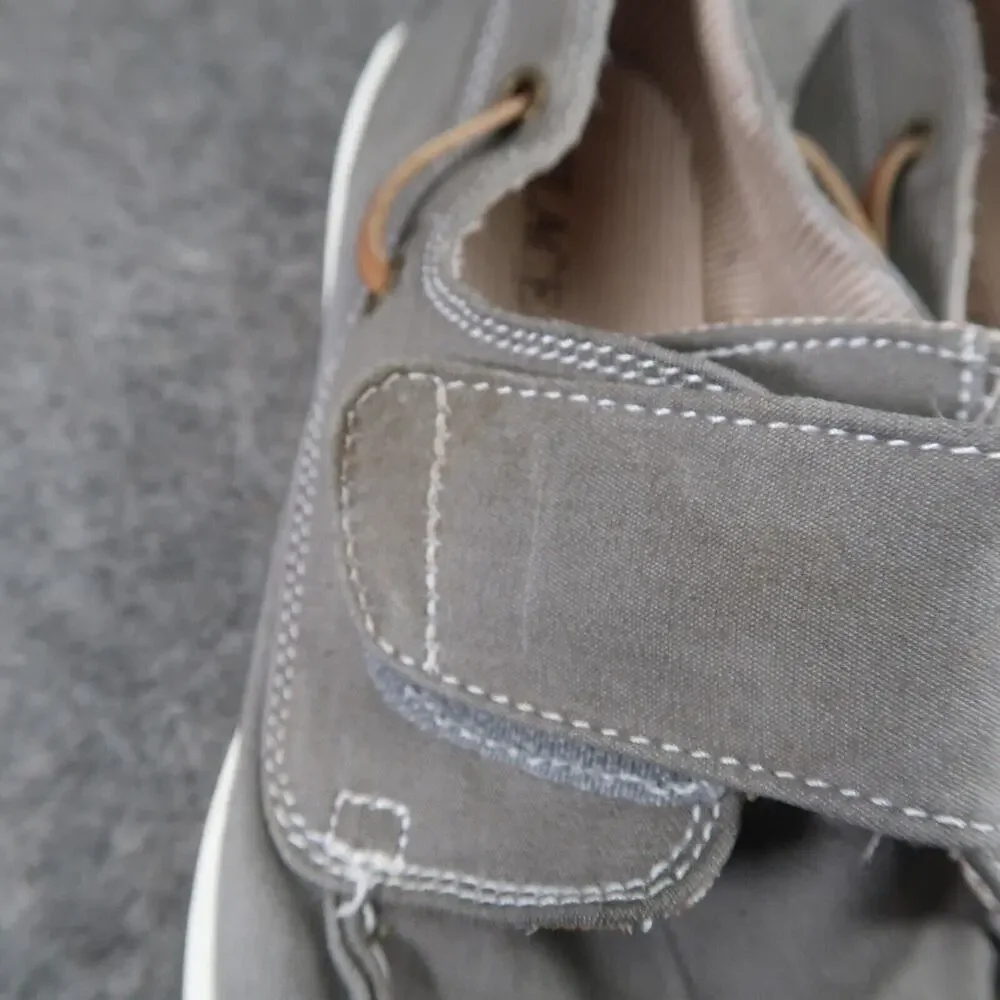 The Childrens Place Shoes Boys 6 Casual Chambray Boat Sneaker Grey Easy On Strap